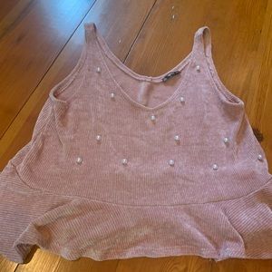Shein pearl and velvet top